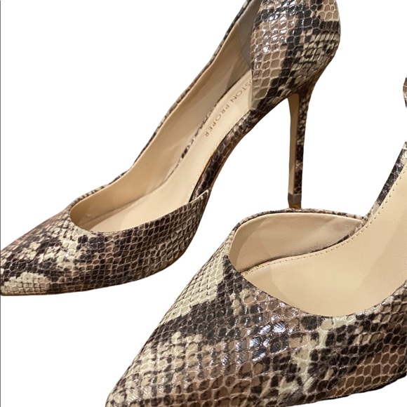 Boston Proper Viennese D’Orsay Faux Snakeskin Heels Stiletto Size 7.5 - Picture 4 of 8
